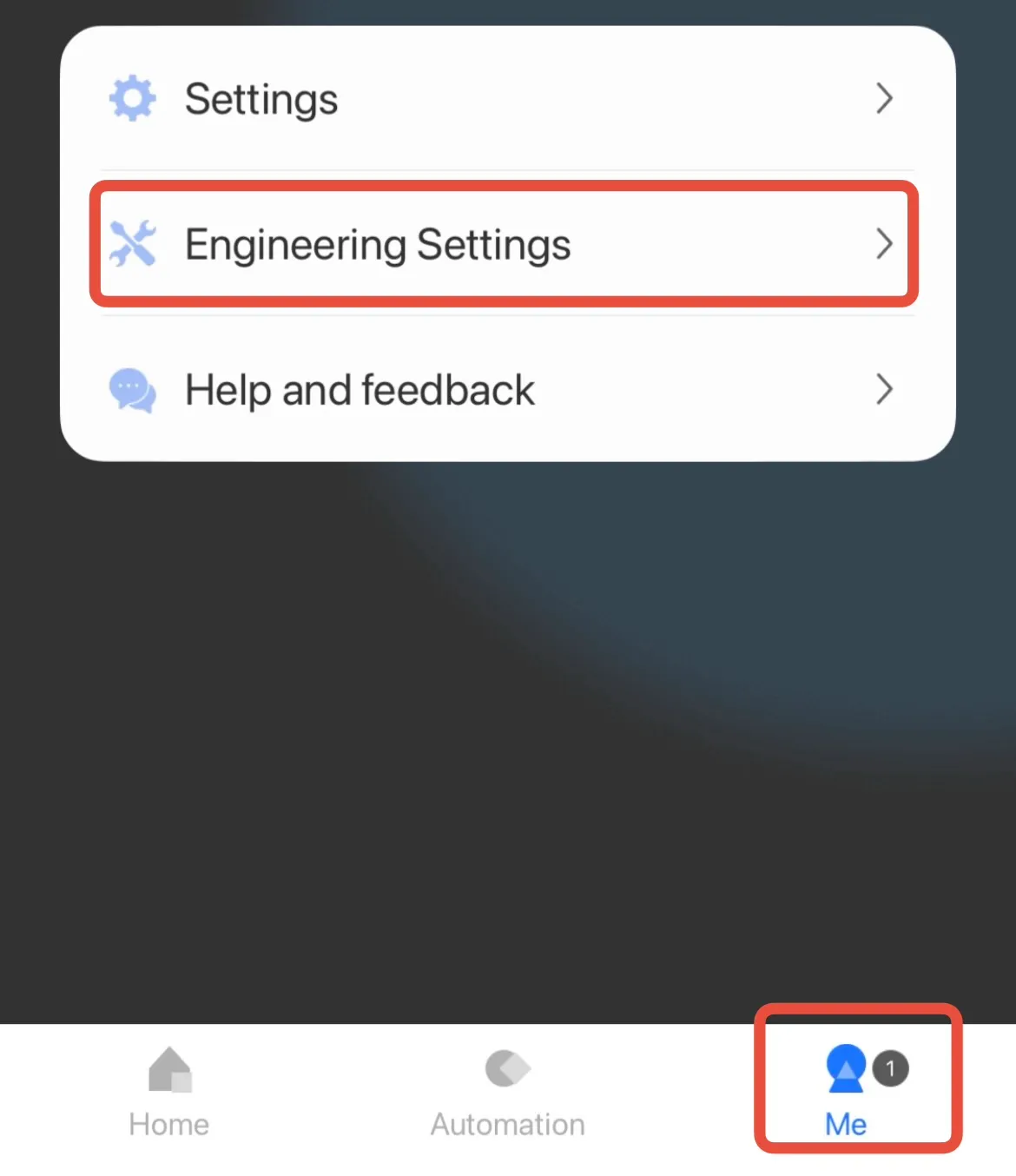 Engineering Settings